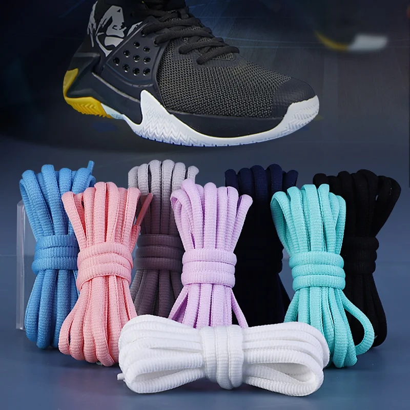 

1 Pair Round Shoelaces Fof Basketball Sneakers Shoe Laces Black White Shoelace