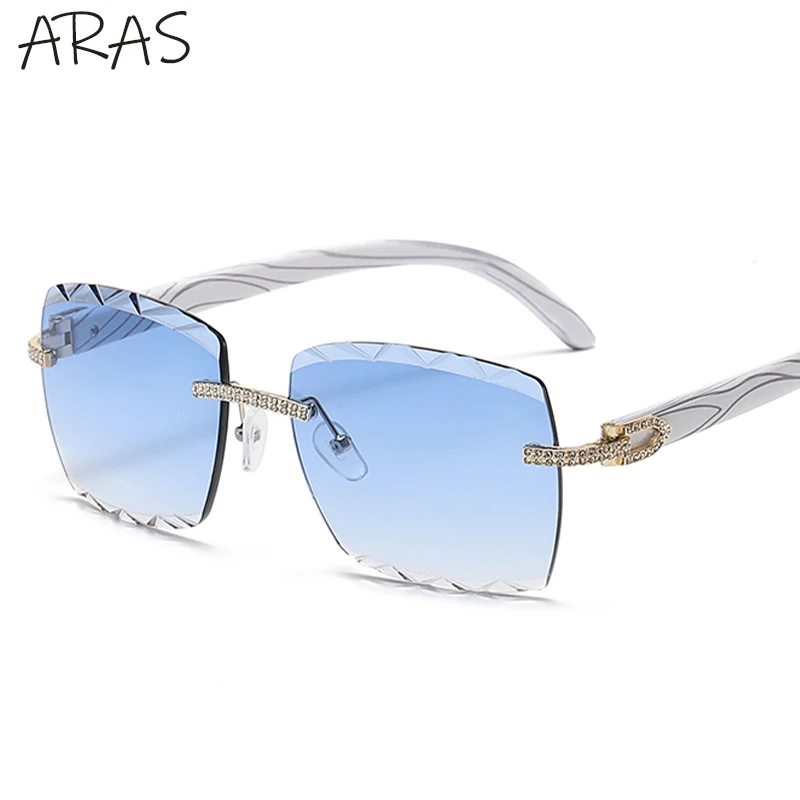 

Square Rimless Sunglasses Women 2022 New Fashion Rectangle Frameless Sun Glasses for Ladies Luxury Crystal Diamond Sunglass