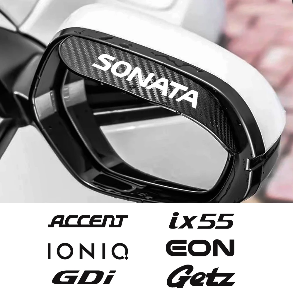 

2Pcs Carbon Fiber Car Rearview Mirror Eyebrow Rain Cover For Hyundai ACCENT CRETA ELANTRA EQUUS i20 i40 i30 Getz GDI ix35 ix55