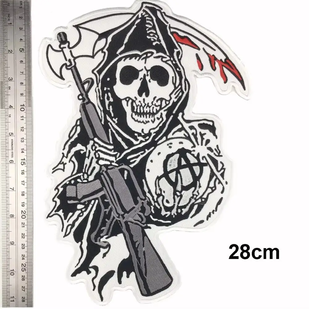 SOA оригинальные нашивки на спине с вышивкой Сын черные железные для одежды