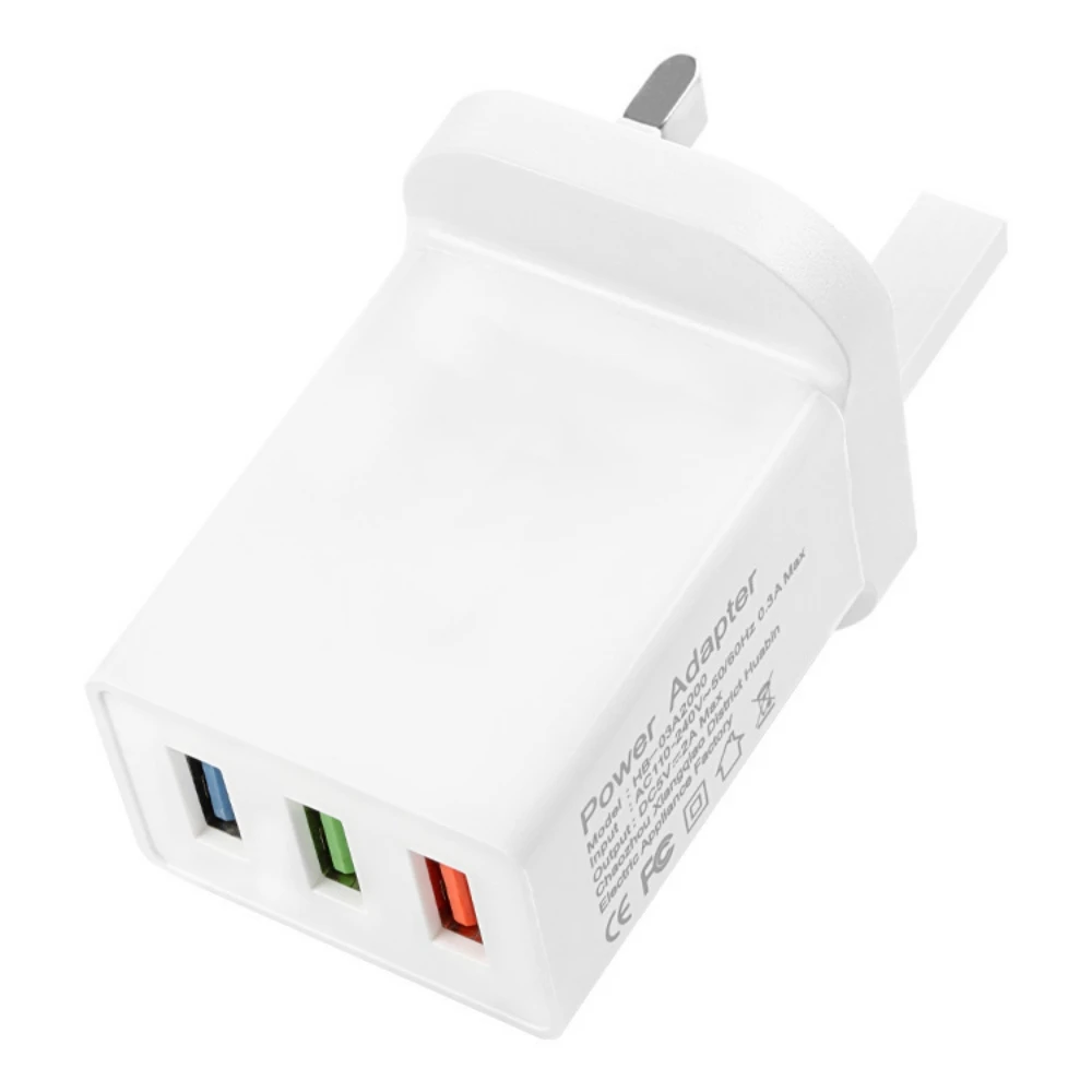 

5v2a 3 Port USB Wall Plug Power Adapter Wall Charger Compatible with Two Feet Charging Cube Brick Box Base Head