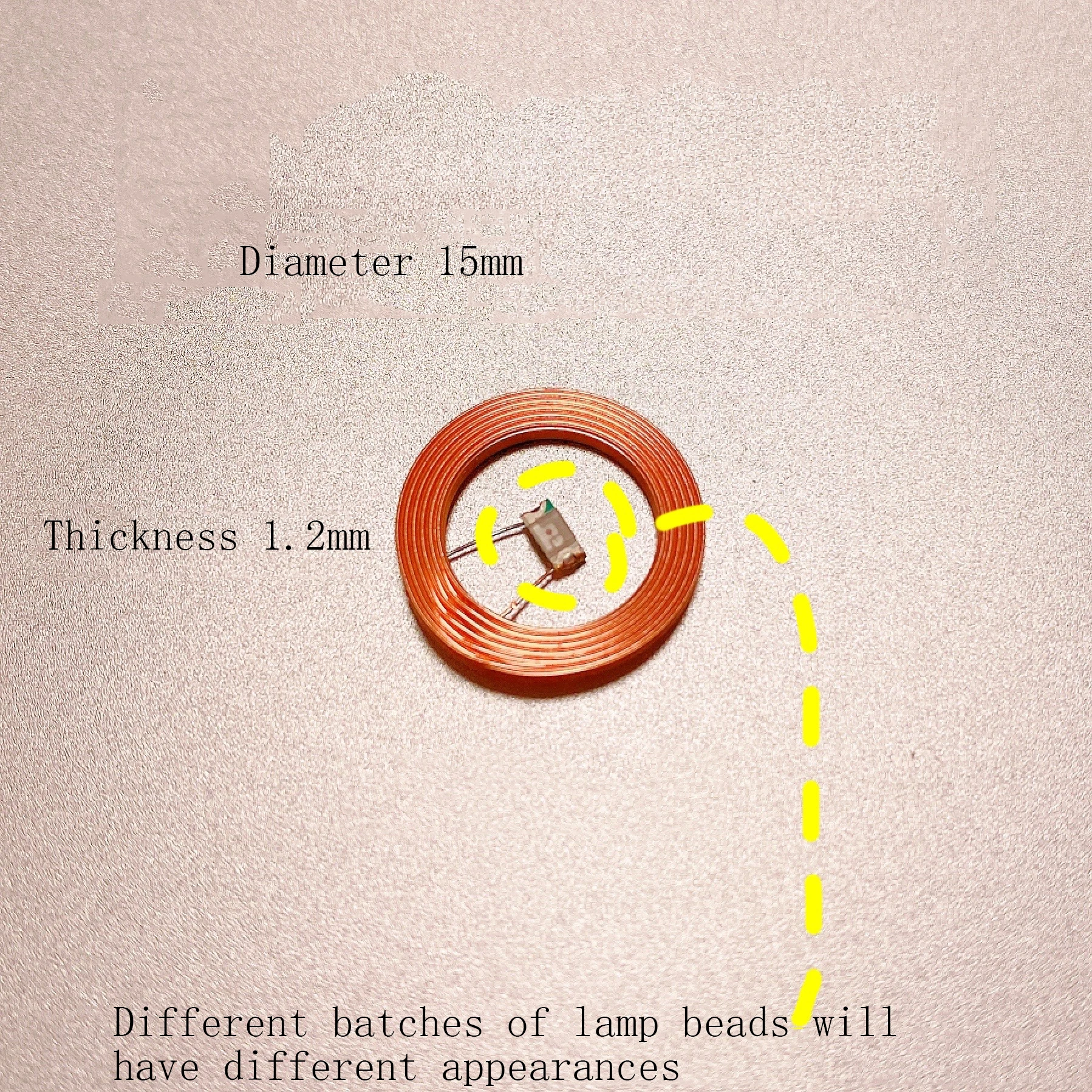 Taidacent 5 Pcs Induction Wireless LEDs and Coil High-Power Wireless Induction Lamp Bead Wiring-Free LED Lamp for Gundam Model