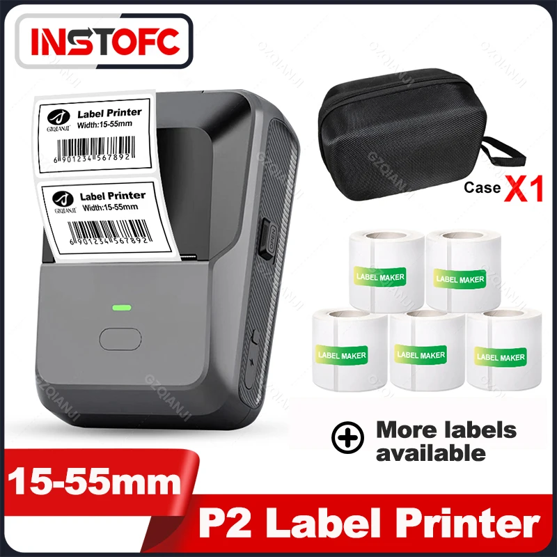 2 дюймовый портативный Bluetooth термопринтер P2 для печати этикеток устройство