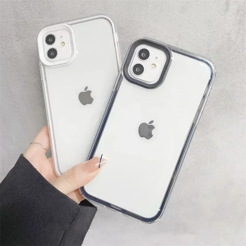 Прозрачный противоударный чехол для телефона iPhone 11 12 13 14 15 Pro Max X XR XS 20 жесткая