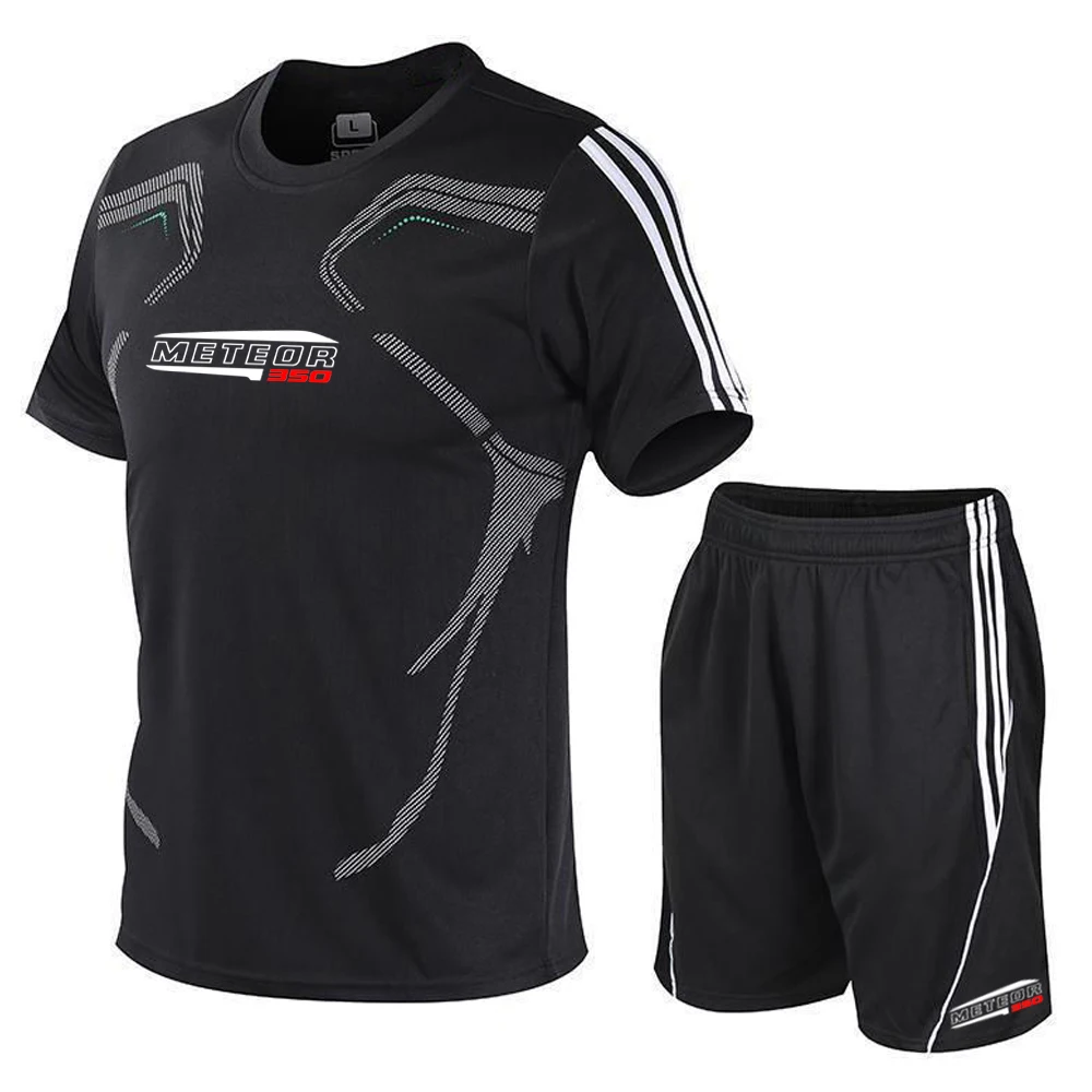 

Мужская футболка с коротким рукавом для METEOR 350, дышащая свободная облегающая спортивная одежда, лето с логотипом