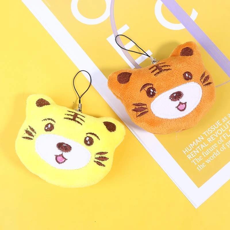 

1PCS Mini Plush Tiger Head Toys Small Pendant Soft Stuffed Animal Toy Children Playmate Valentine Gifts Unisex For Kids