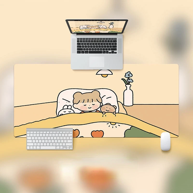 

Girl Cute Rabbit Mouse Pad Gaming Large Desk Mat Computer Keyboard Pad Girl Non-slip Rubber Deskpad Computer Desk Accessories