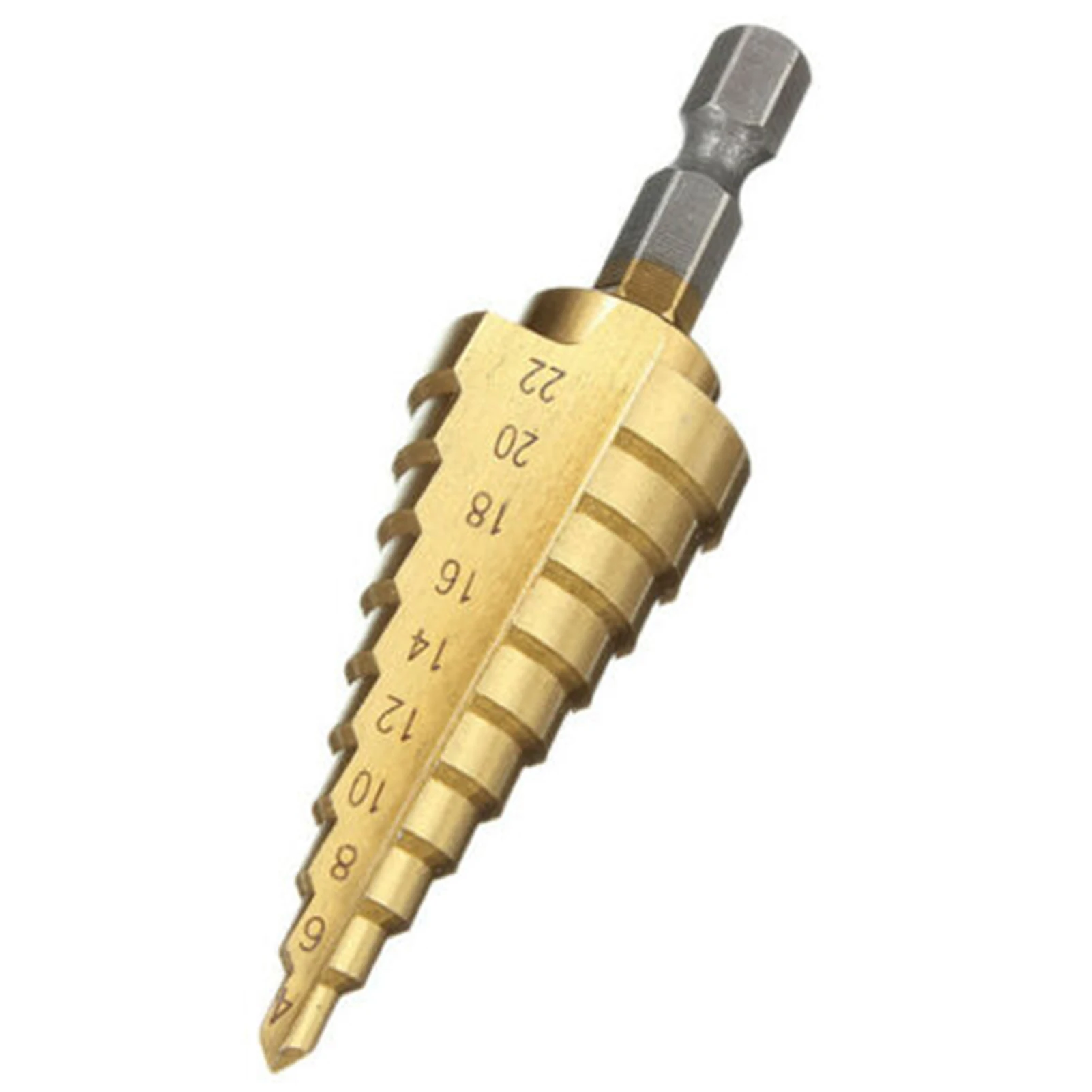 1Шт Быстрорежущее стальное ступенчатое конусное сверло 4-22 мм HSS с шестигранным