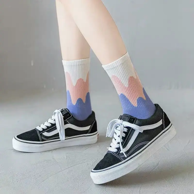 5 пар новые цветные носки упаковка женские милые забавные Женские носочки