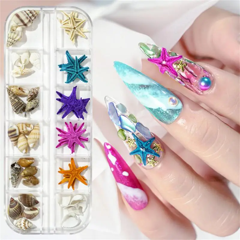 

Летний дизайн ногтей, искусство для дизайна ногтей, искусственная Морская звезда, раковина, морская серия, 3D пляжный дизайн ногтей, декорации, детали для маникюра
