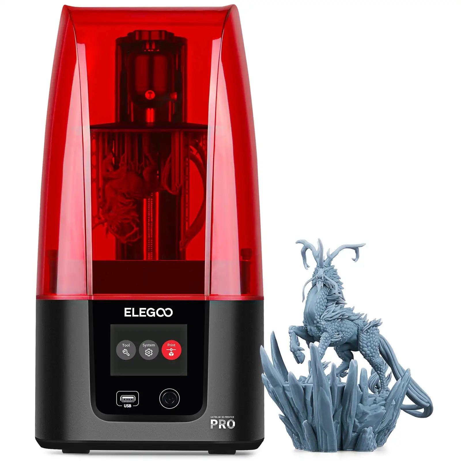 

ELEGOO MARS 3 PRO MSLA 3D Printer UV Photocuring LCD 3D Printer with 6.66" Untrla 4K Monochrome LCD Printing Size 143×89×175mm