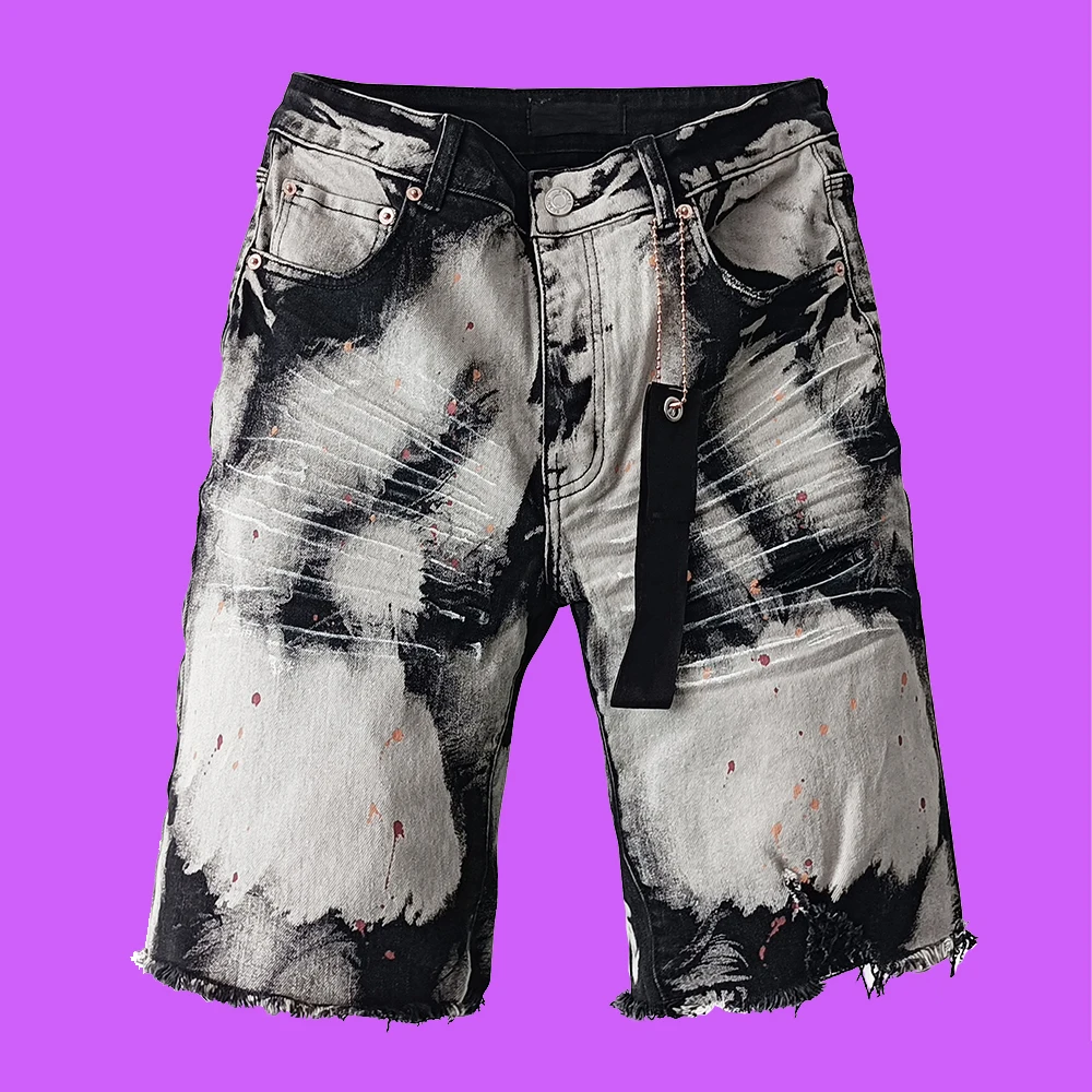 Джинсовые шорты roca мужские брендовые модные бриджи винтажные прямые штаны цвет