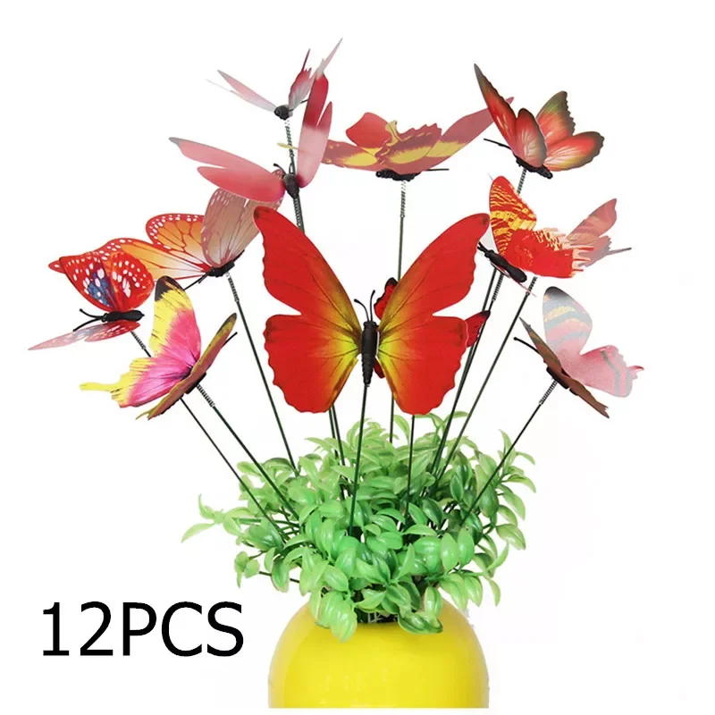 

NEW2022 12pcs Colorful Butterflies Garden Yard Planter Butterfly Stakes Decoracion Outdoor Decor Flower Pots Decoration