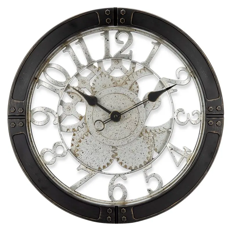 

16" Brown/Bronze Gears Analog QA Wall Clock-Model 32947