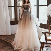 elegant strapless prom dresses a line starry brilliant appliques sexy off the shoulder backless bandage banquet party host gowns