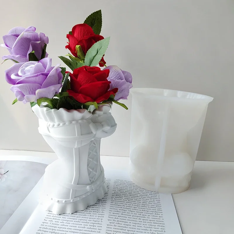 3D корсет ваза силиконовые формы женское платье гипсовая форма для цветочного