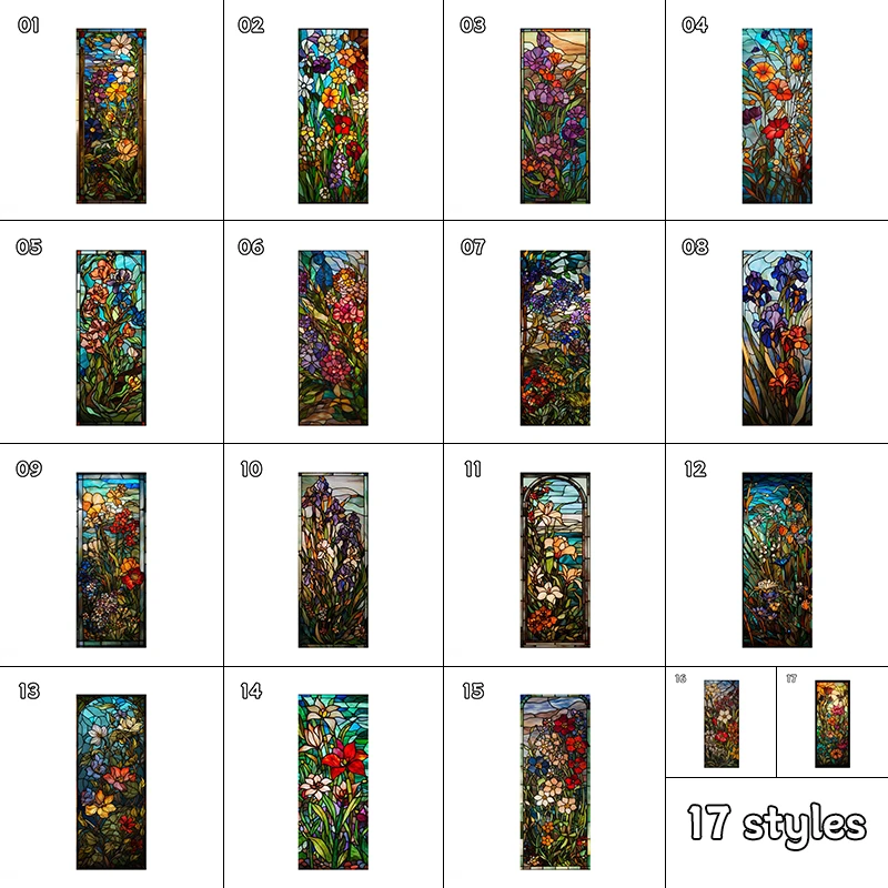 Красочная церковная витражная оконная пленка статическая липкая непрозрачная