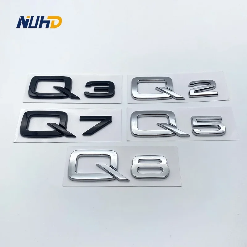 

3D ABS Numbers Letters for Audi Q2 Q3 Q4 Q5 Q6 Q7 Q8 Emblem Car Fender Trunk Rear Logo Sticker Black Silver Exterior Accessories