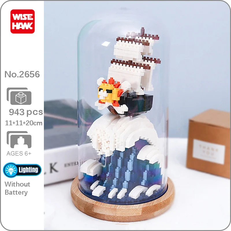 

Конструктор детский WS 2656000 sunshine, игрушечный конструктор, пиратский корабль, волны, светодиодные огни, деревянная база, «сделай сам»