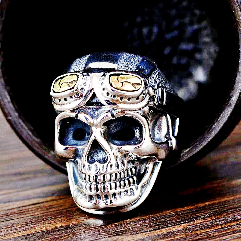 

Gothic Bone Skull Ring for Men Finger Jewelry Silver Color Biker Ring Male Gift