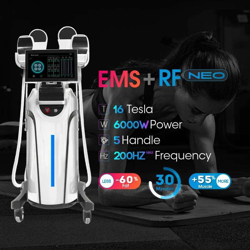 Фото Самый популярный аппарат AISPIRIT Em Sculpt Neo Rfing EMT 6000 Вт 200 Гц для коррекции фигуры и стимуляции мышц тазового дна с креслом №1