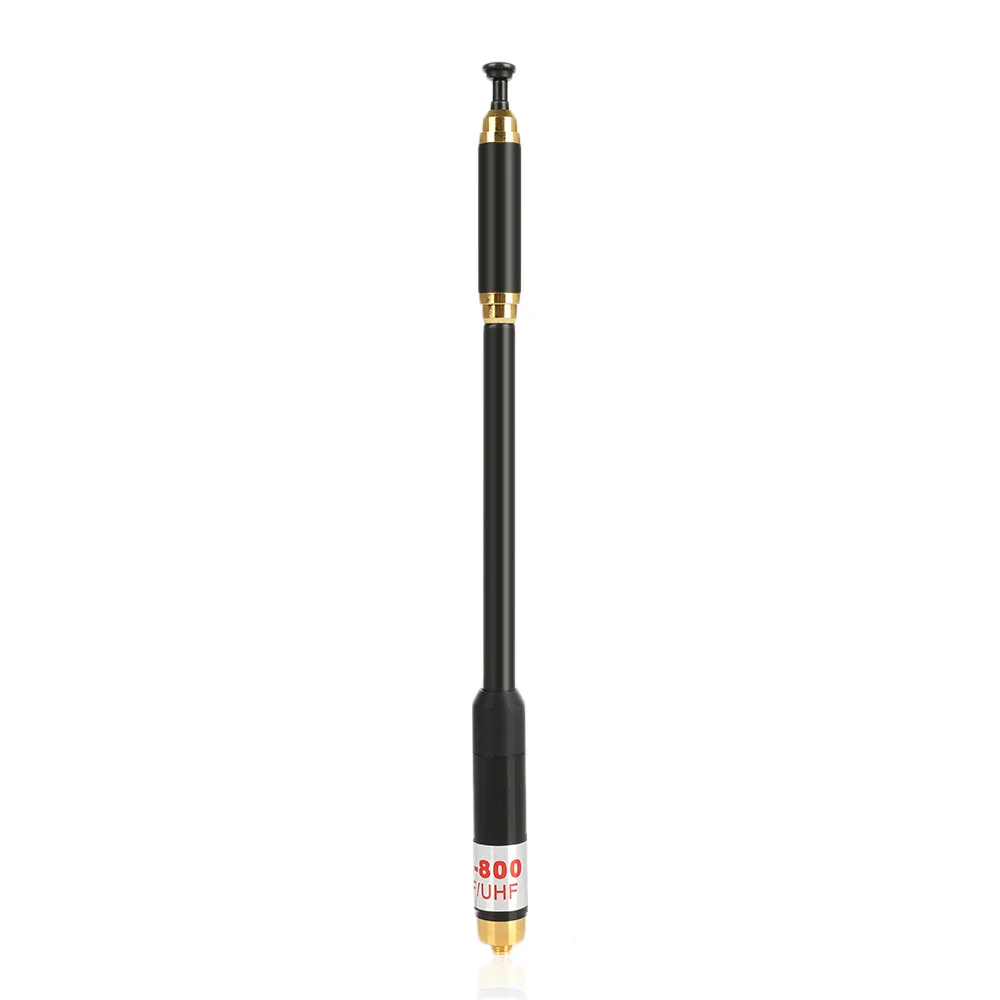 Gtwoilt New High Gain Telescopic Antenna Black AL800 UHF/VHF 144/430MHz SMA-F SMA BNC for Yaesu PRYME Kenwood HYT BAOFENG UV-5R