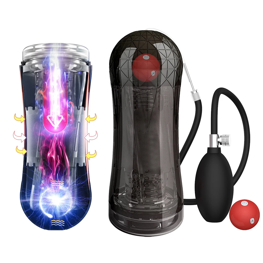 Мастурбатор с вибрацией Мужской пенис насос для мужского члена прозрачная