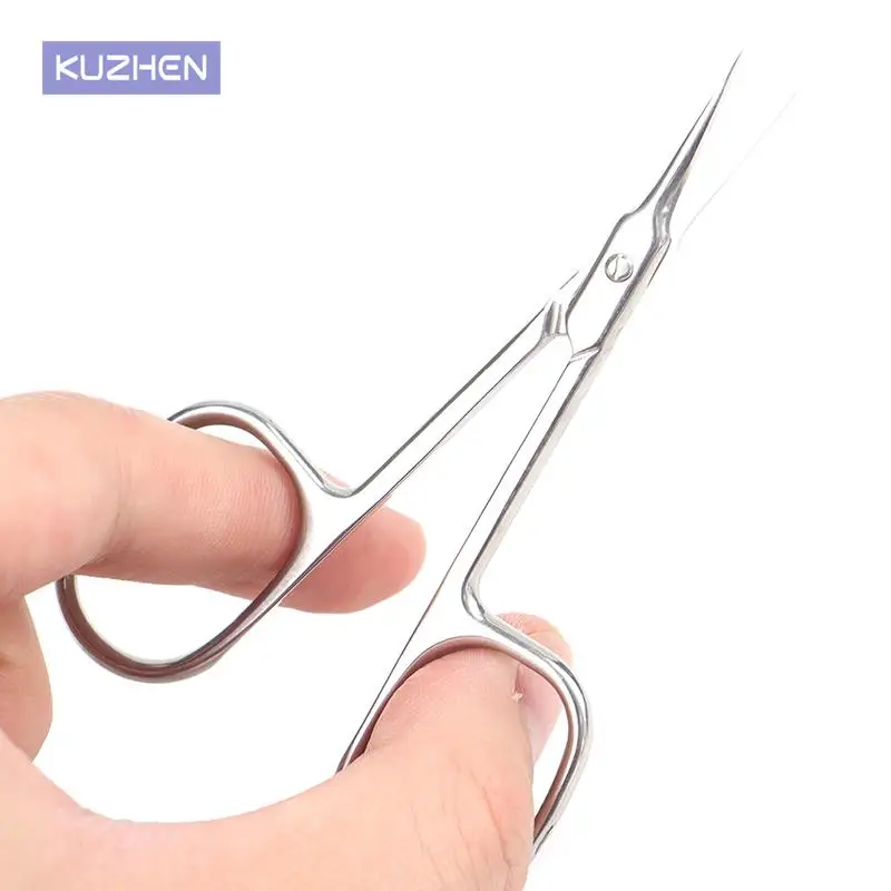 Russian Manicure Scissors Curved Tip Scissors Professional Stainless Steel Nail Dead Skin Remover Nail Clipper Salon Nail Tools