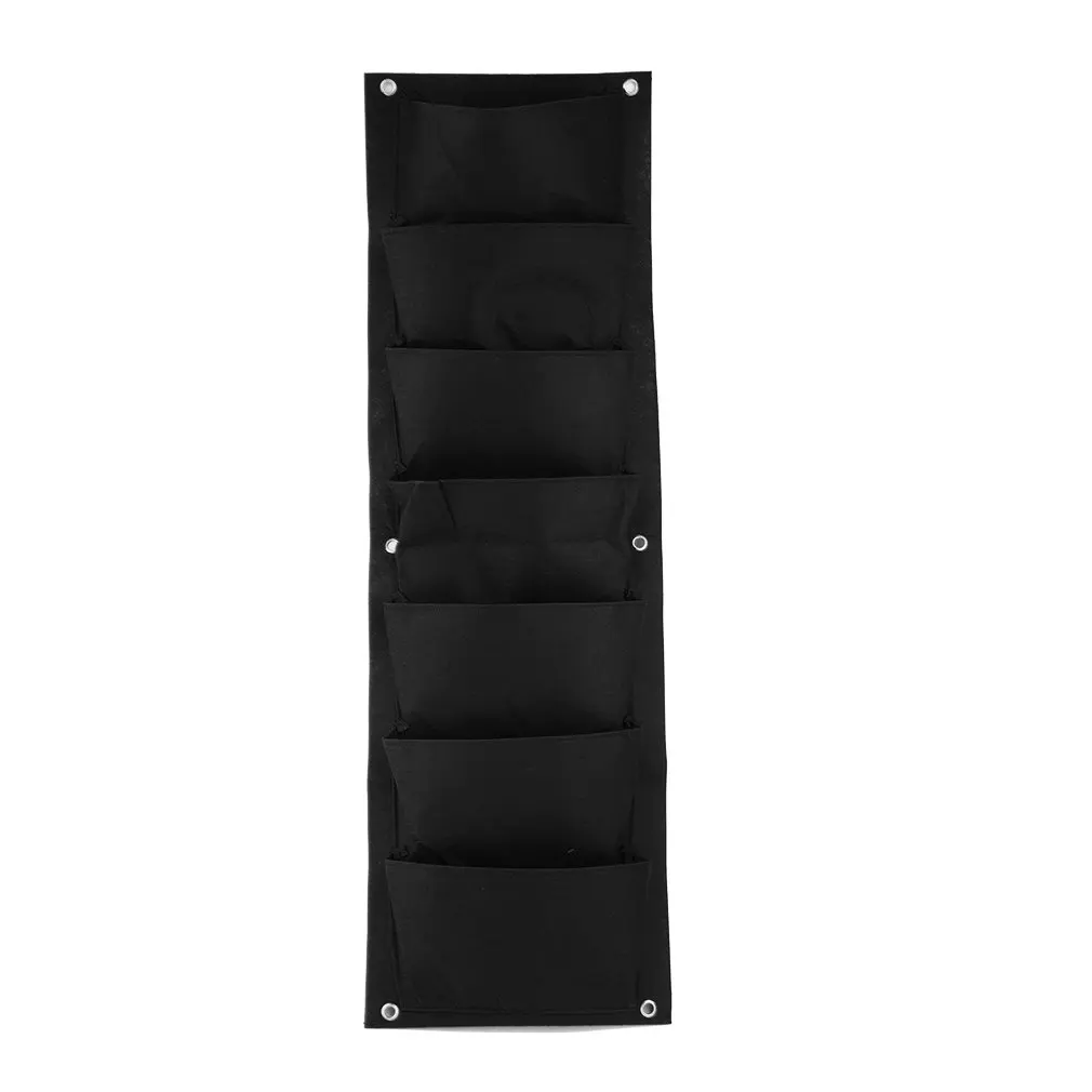 

2018 Green Vertical Garden Planter Wall-mounted Planting Flower Grow Bag 7 Pocket Vegetable Living Garden Home Supplies 96*30cm