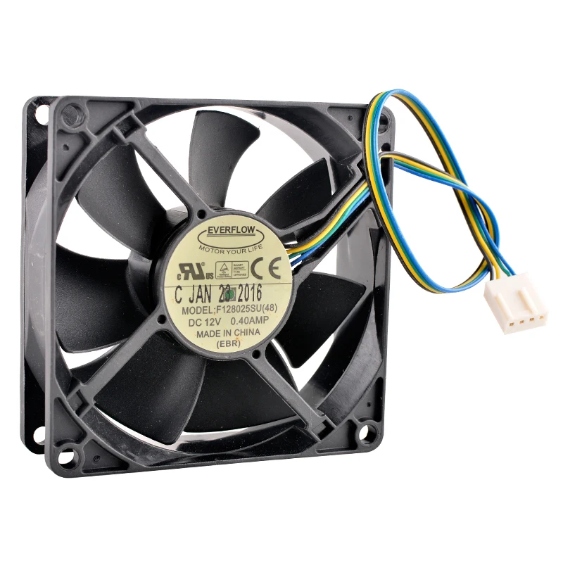 Высокоскоростной кулер F128025SU, 8 см, 80 мм, 80x80x25 мм, 12 В постоянного тока, 4400 А, 4 контакта, об/мин