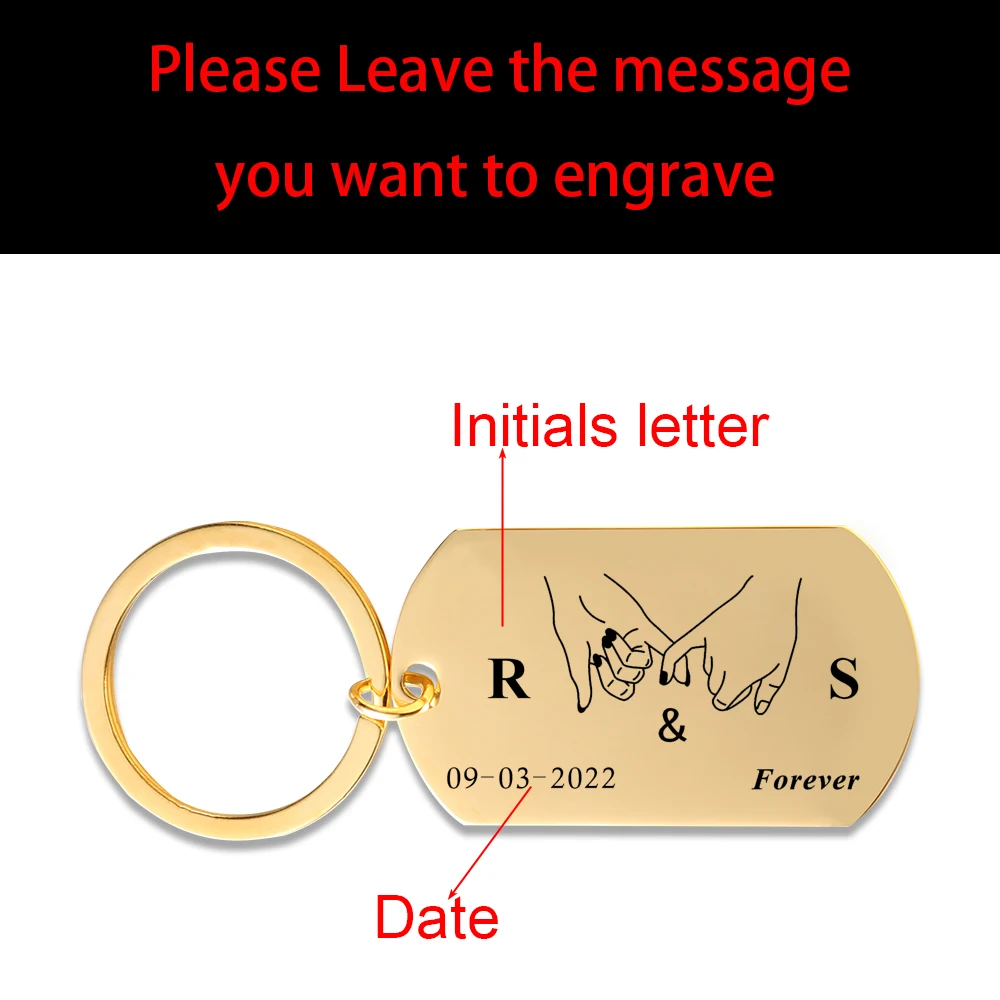 Изготовленный на заказ брелок с датой годовщину для пары женский подарок нее