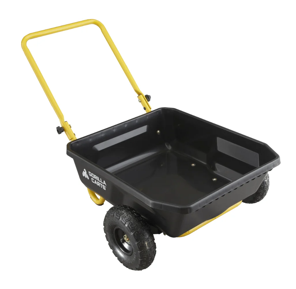 GCR-4 4 cu. ft. Poly Yard Cart, 300-Pound Capacity, Black