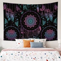 psychedelic dreamcatcher moon feather mandala tapestry bohemian hippie tapestries art room home decoration wall carpet blanket