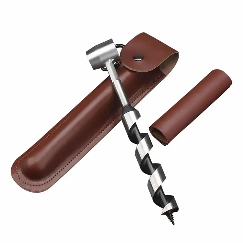 

Hand Drill Manual Auger Drill Portable Manual Survival Drill Bit Self-Tapping Survival Wood Punch Tool For Camping Hiking Jungle