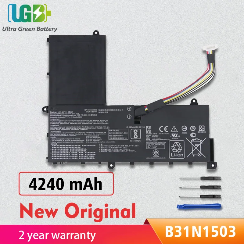 

UGB New Original B31N1503 0B200-01690000 Battery For ASUS EeeBook E202SA R206SA E202SA-1B E202SA-1E E202SA-FD001 11.4V 48Wh