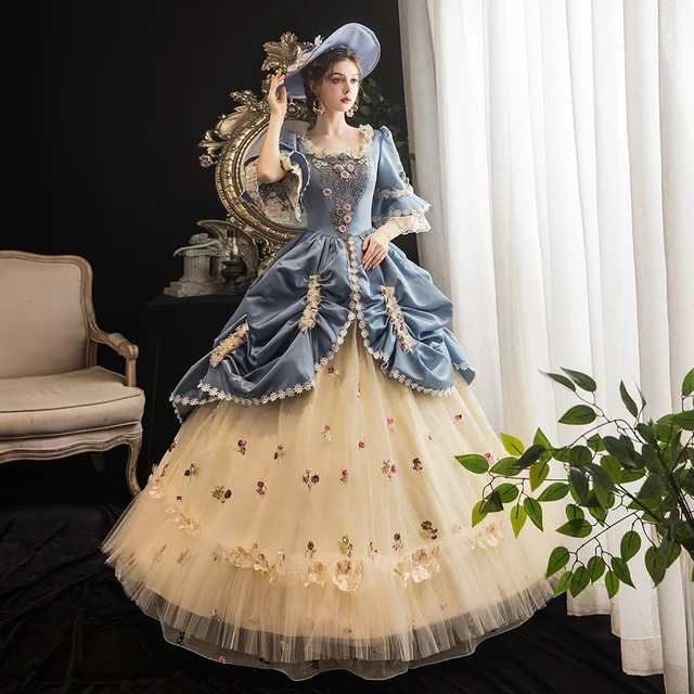 Renaissance 18th Century Baroque Rococo Marie Antoinette Dresses Women Victorian Masquerade Gowns Historical Theater Clothing 1