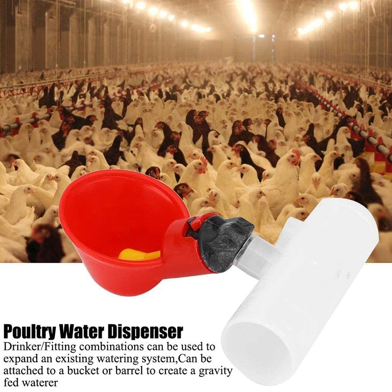 10 шт. автоматическая поилка для цыплят из красного пластика