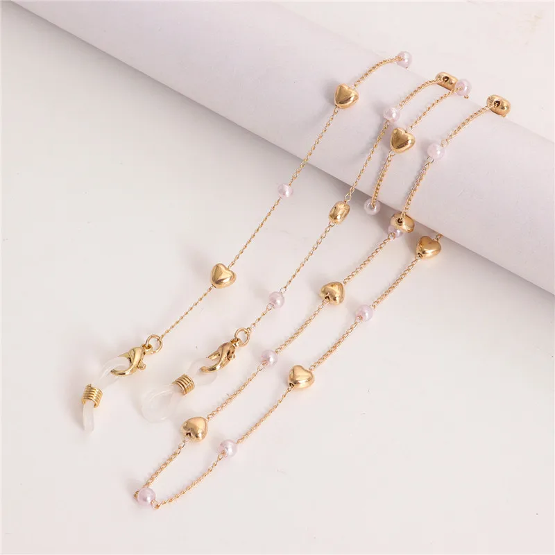 Ожерелье-цепочка для очков позолоченный шнур с хрустальными бусинами защиты