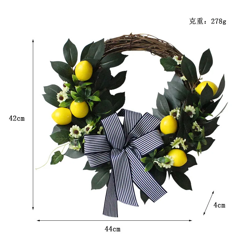 

Lemon Garland Wreath Hanging Ornament Small Daisy Garland Holiday Wall Ornament Arrangement Door Hanging