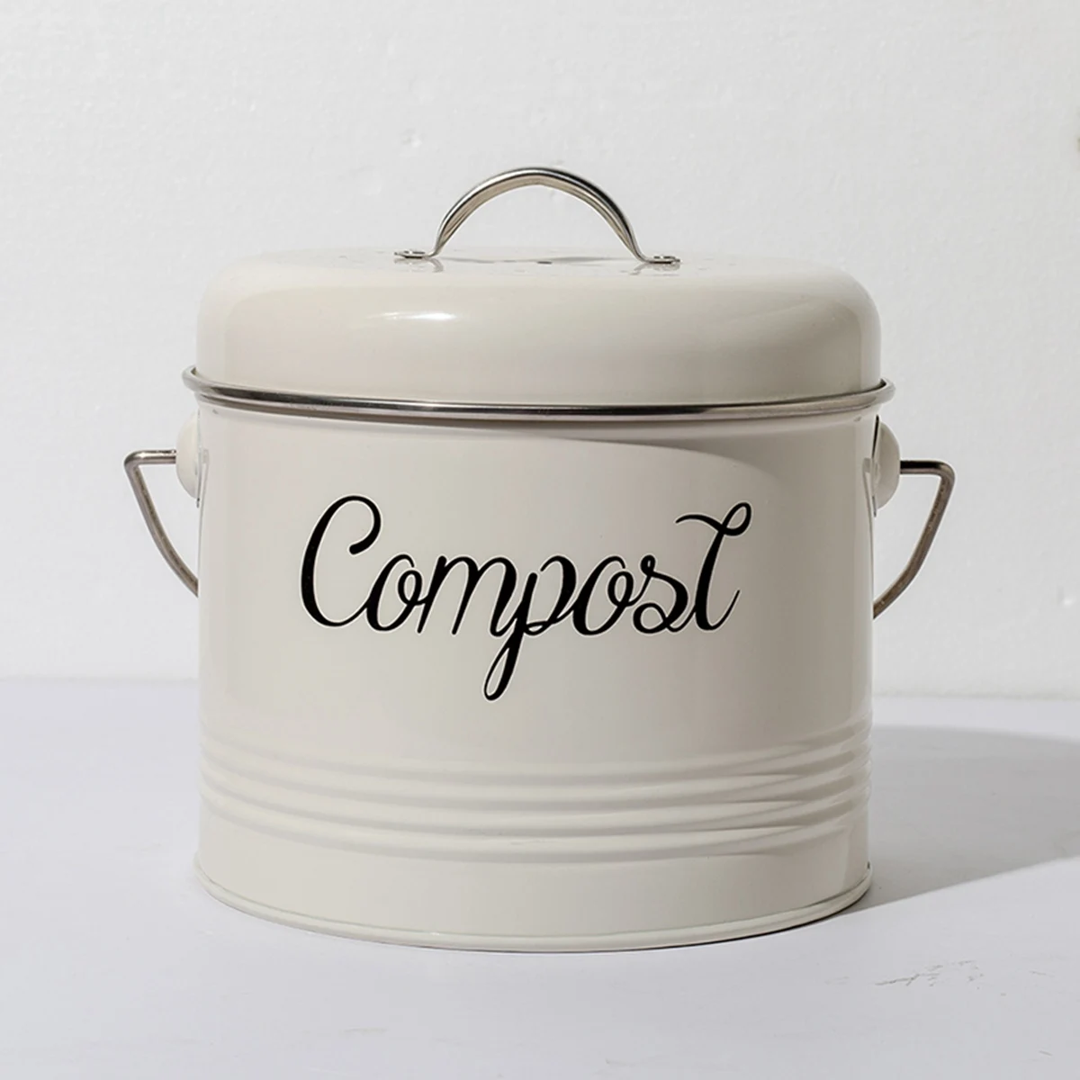 Стальная тарелка с порошковым покрытием л ведро крышкой контейнер для мусора