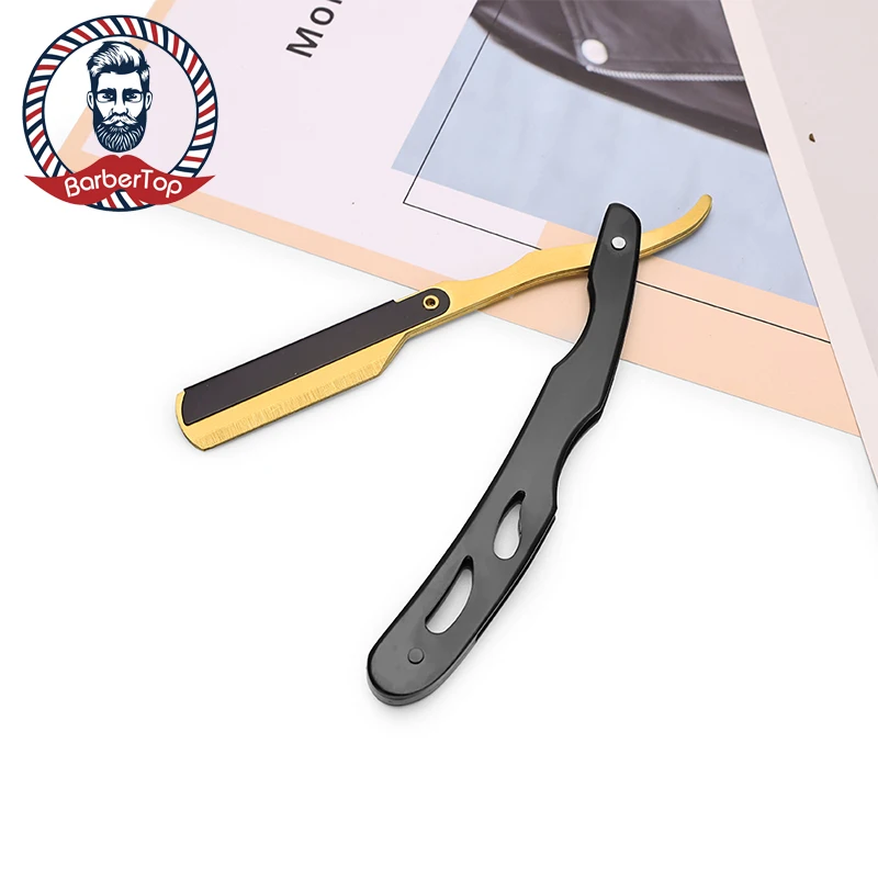 

Прямая бритва, профессиональные мужские складные парикмахерские бритвы, Черное золото, ручное бритье, инструменты для стрижки и укладки волос