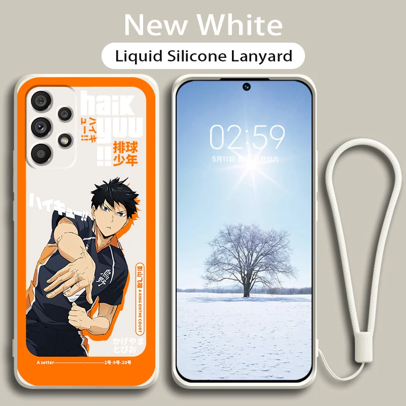 

Phone Case For Samsung A73 A53 A33 A52 A32 A23 A22 A71 A51 A21S A03S A50 A30 5G Japanese Anime Volleyball Liquid Rope Cover