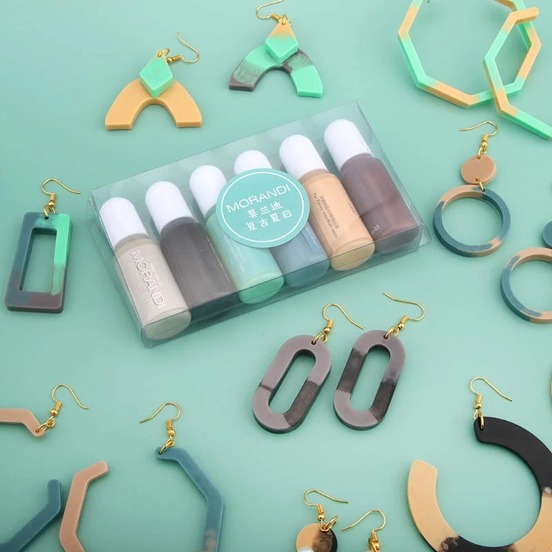 6 цветов в наборе цвет сделай сам эпоксидный пигмент искусственная смола жидкий