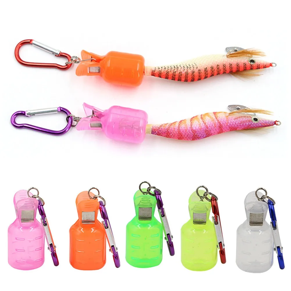 

5pcs Jig Hook Covers Protector With With D Shape Carabiners For Egi Fishing Lure Wood Shrimp Fihsing Tools For Fishing Lover