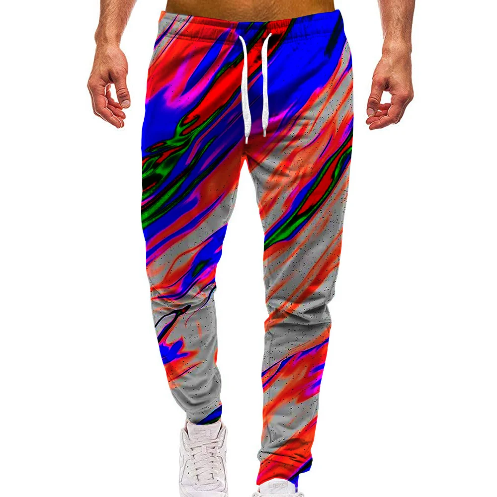 Unisex 3D Pattern Sports Abstract Print Pants Casual Texture Graphic Trousers Men/Women Sweatpants with Drawstring