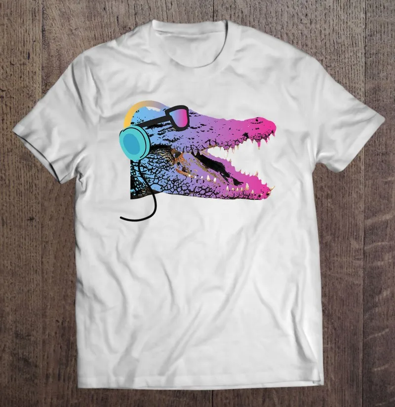 

Расслабляющая футболка с аллигатором-гатором, Крокодиловая футболка с животным зоопарком для влюбленных, мужские топы, Мужская хлопковая ф...