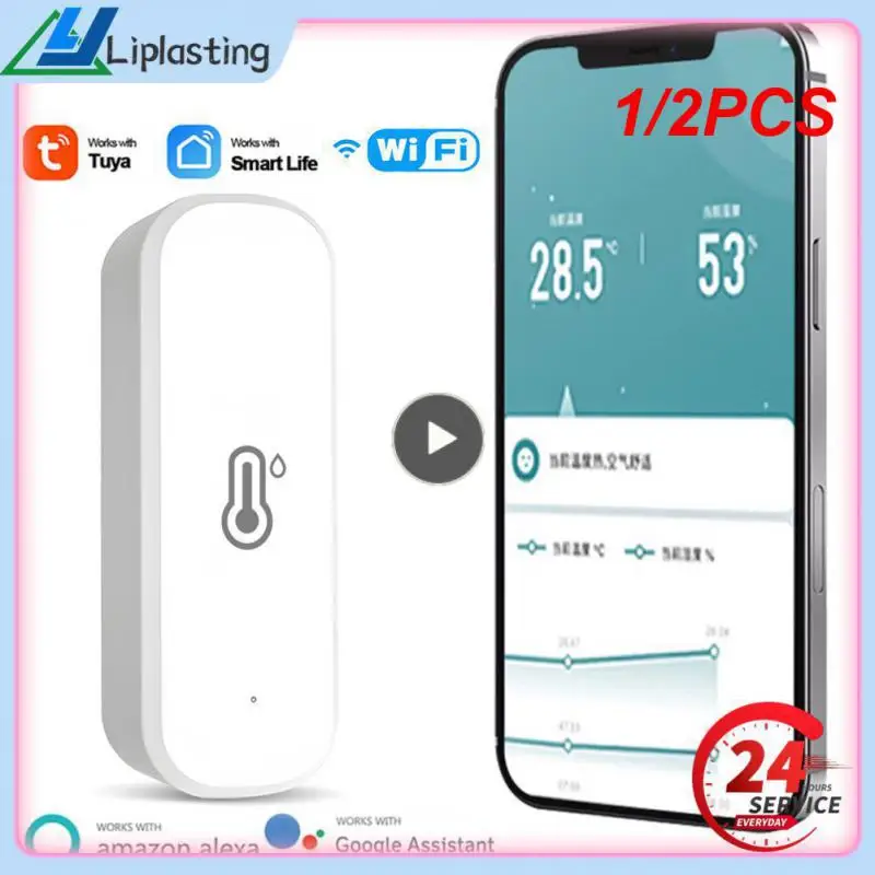 

1/2PCS Tuya Smart WIFI Temperature Humidity Sensor Zigbee Smart Home Indoor Hygrometer Thermometer Via Alexa Google Home