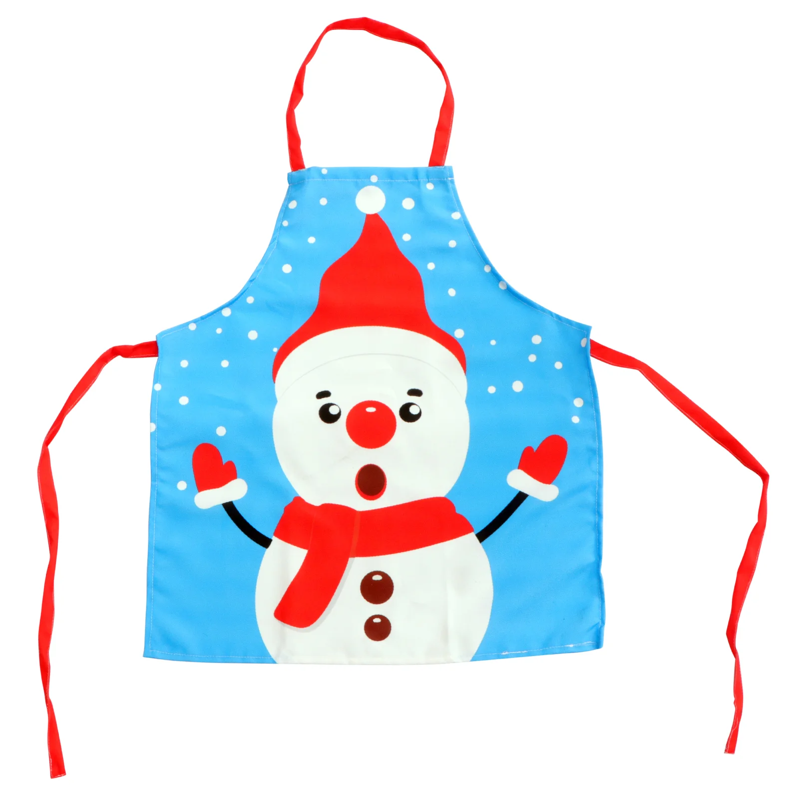 

Christmas Apron Costume Holiday Kitchen Santa Merry Pinafore Bib Snowman Cosplay