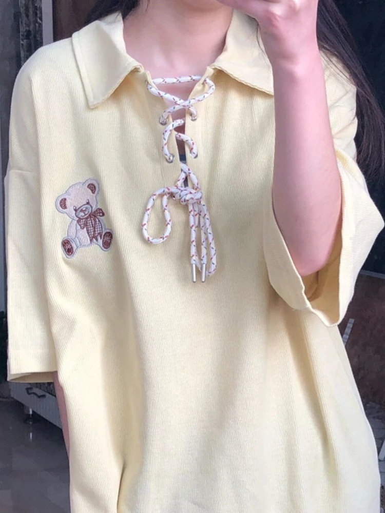 

Женская летняя одежда в стиле преппи, модель 2022 года, пуловер оверсайз, футболки с длинным рукавом, уличная одежда, женские футболки, винтажн...