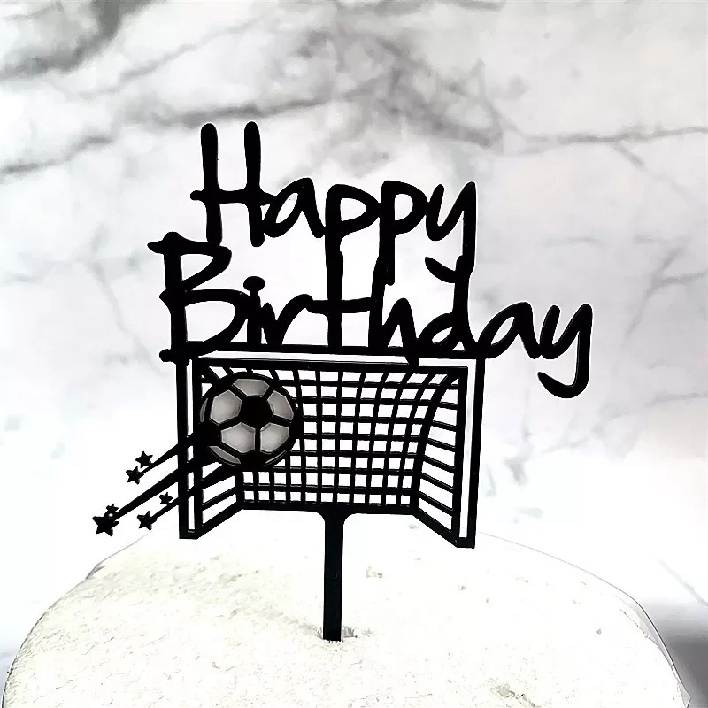 

NEW2023 Acrylic Boy Football Sports Theme Happy Birthday Cake Topper Cartoon Kids Soccer Birthday Cake Decoration Party Supplies